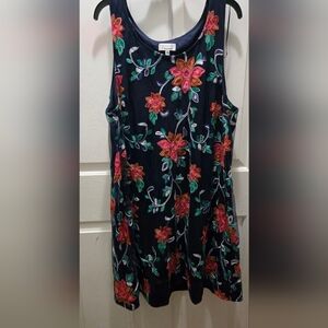 Signature by Robbie Bee Navy Floral Mini Dress